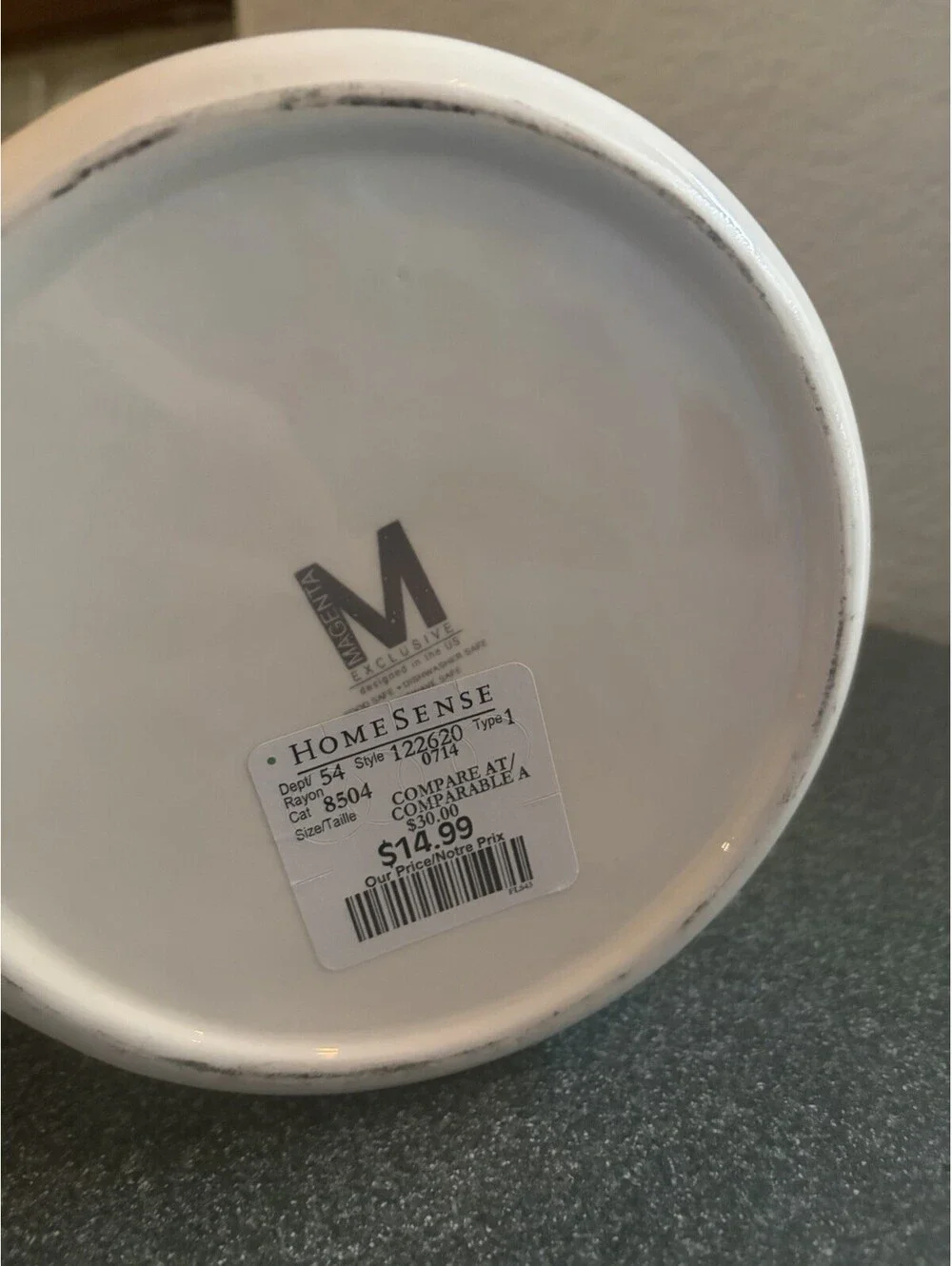Magenta Early Release Stamped M Rae Dunn White Coffee Canister EUC